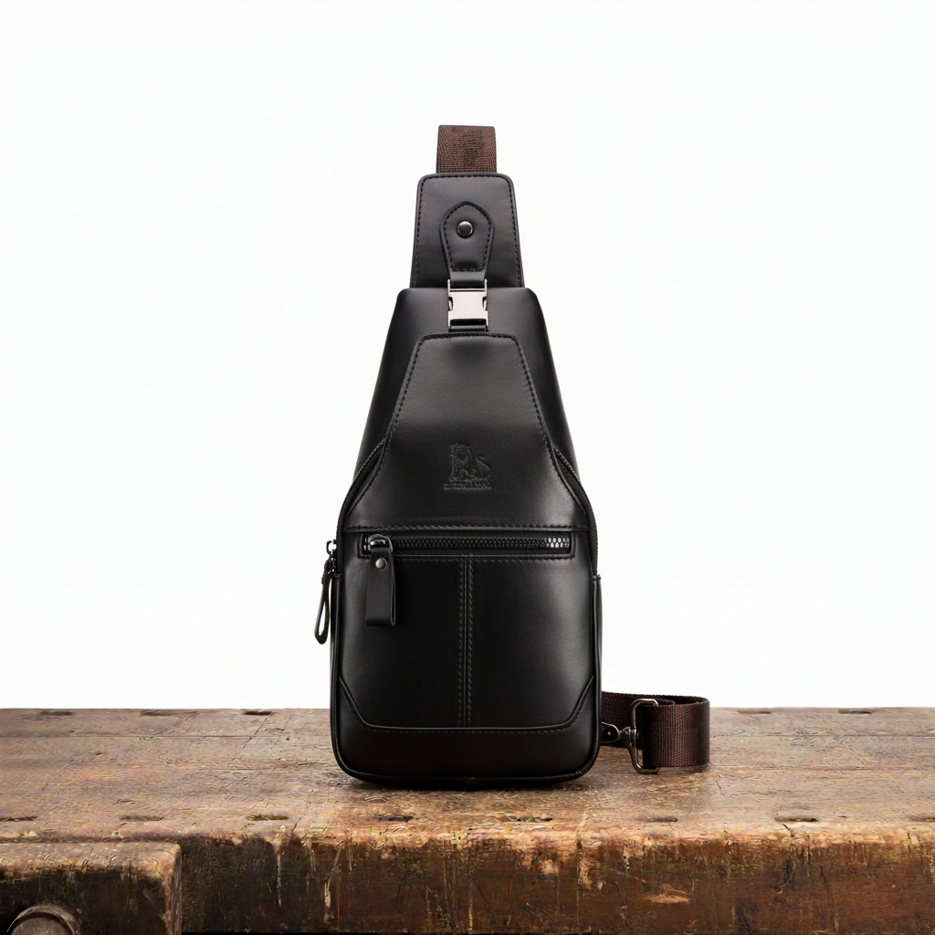 Bolsa peitoral de couro Leon