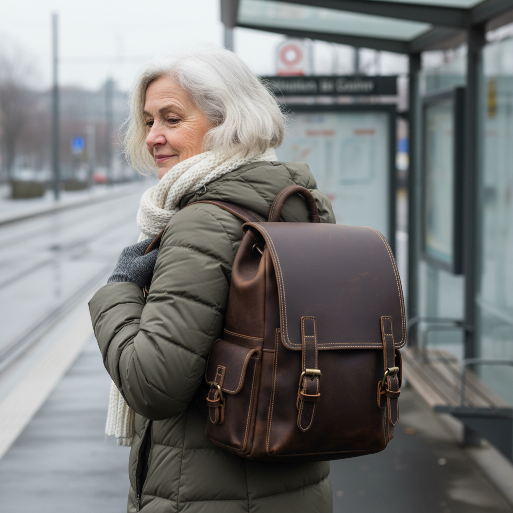 Mochila de couro Marcus