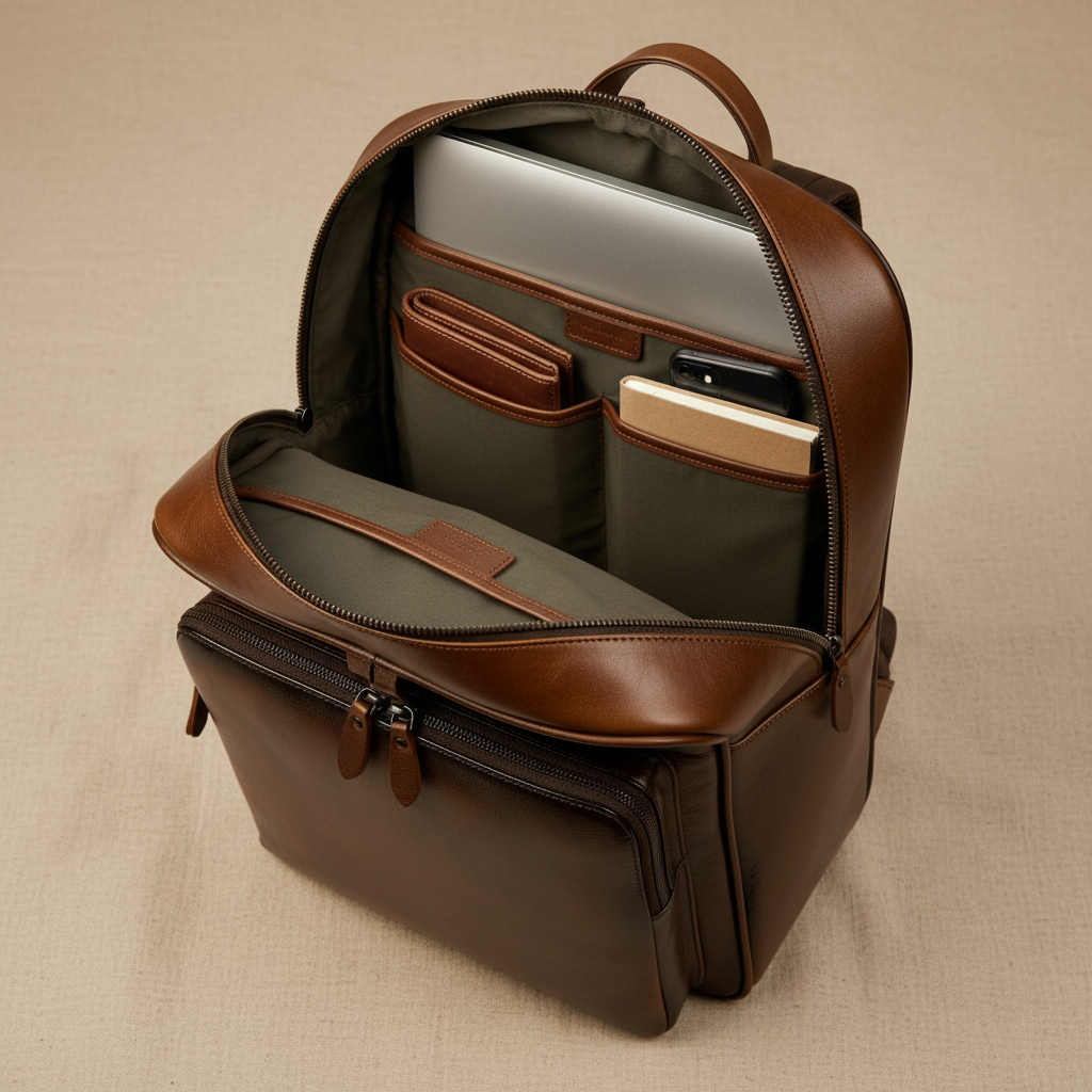 Mochila Bennett de couro