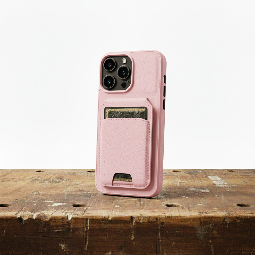 Capa para celular Adrian com aparência de couro