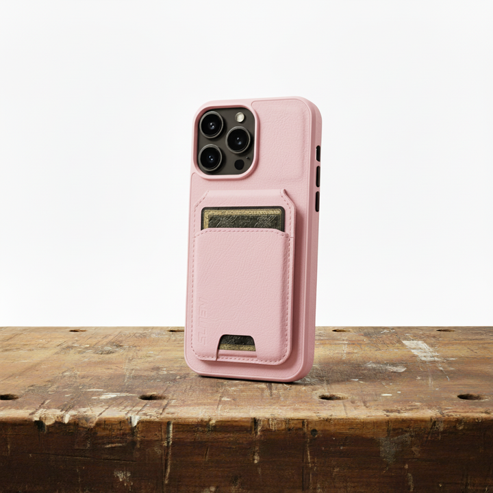 Capa para celular Adrian com aparência de couro